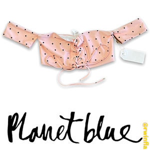 Planet Blue Off Shoulder Lace Up Crop Top Pink